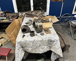 The "basket case" pile of parts as they arrived today as purchased on eBay.